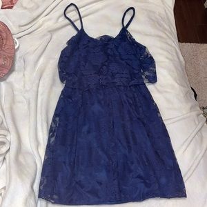 Small, My Michelle, Blue, Dress, Floral, Elegant